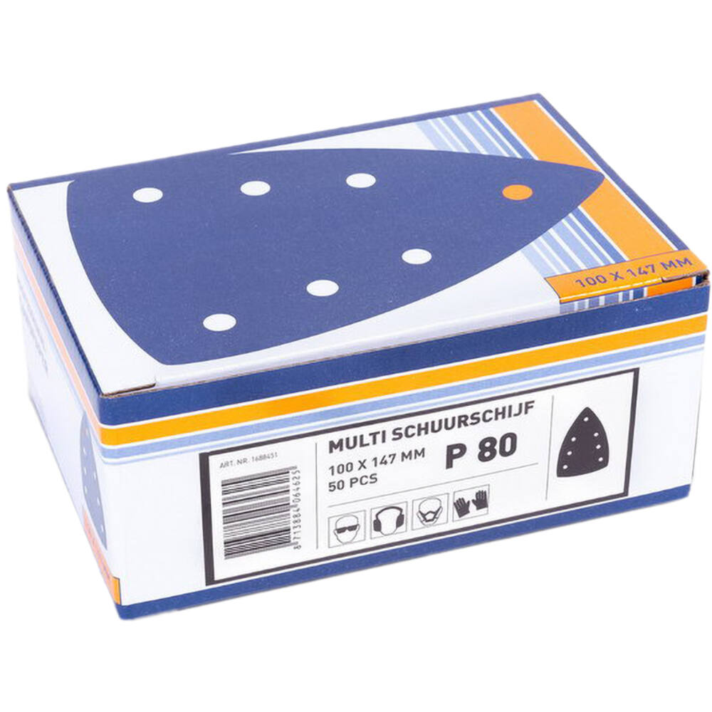 VEBA Multi Schuurschijf Klittenband 100x147 mm 7 Gaten 50 st P80