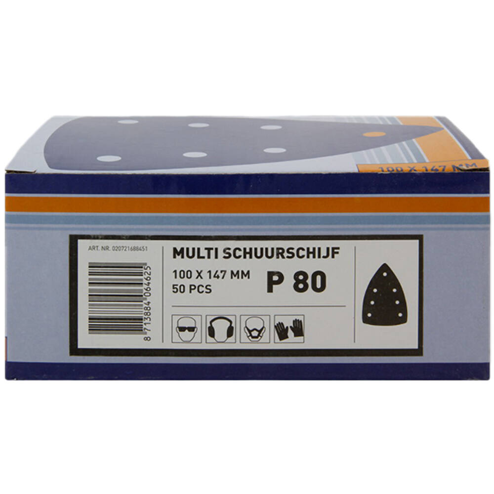 VEBA Multi Schuurschijf Klittenband 100x147 mm 7 Gaten 50 st P80