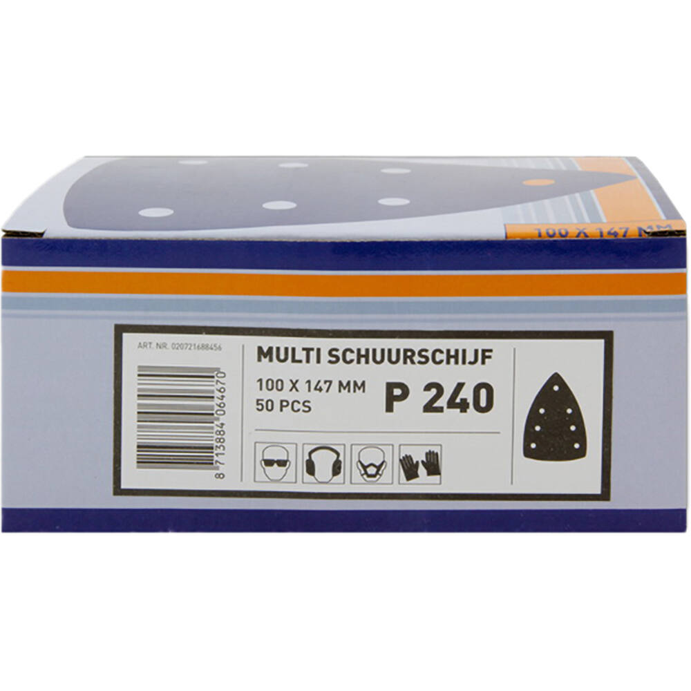 VEBA Multi Schuurschijf Klittenband 100x147 mm 7 Gaten 50 st P240
