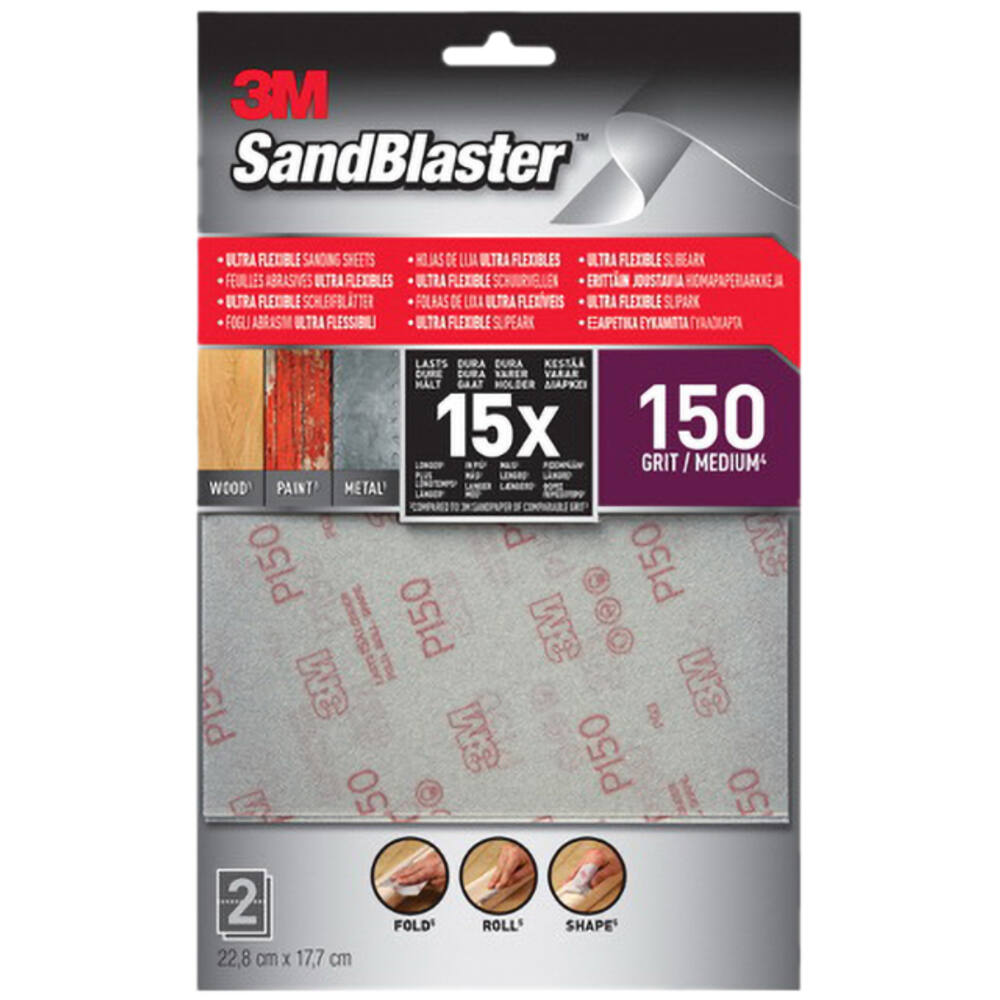 3M Sandblaster Ultra Flexible Schuurvellen 11,4x17x8 cm 2 st P150