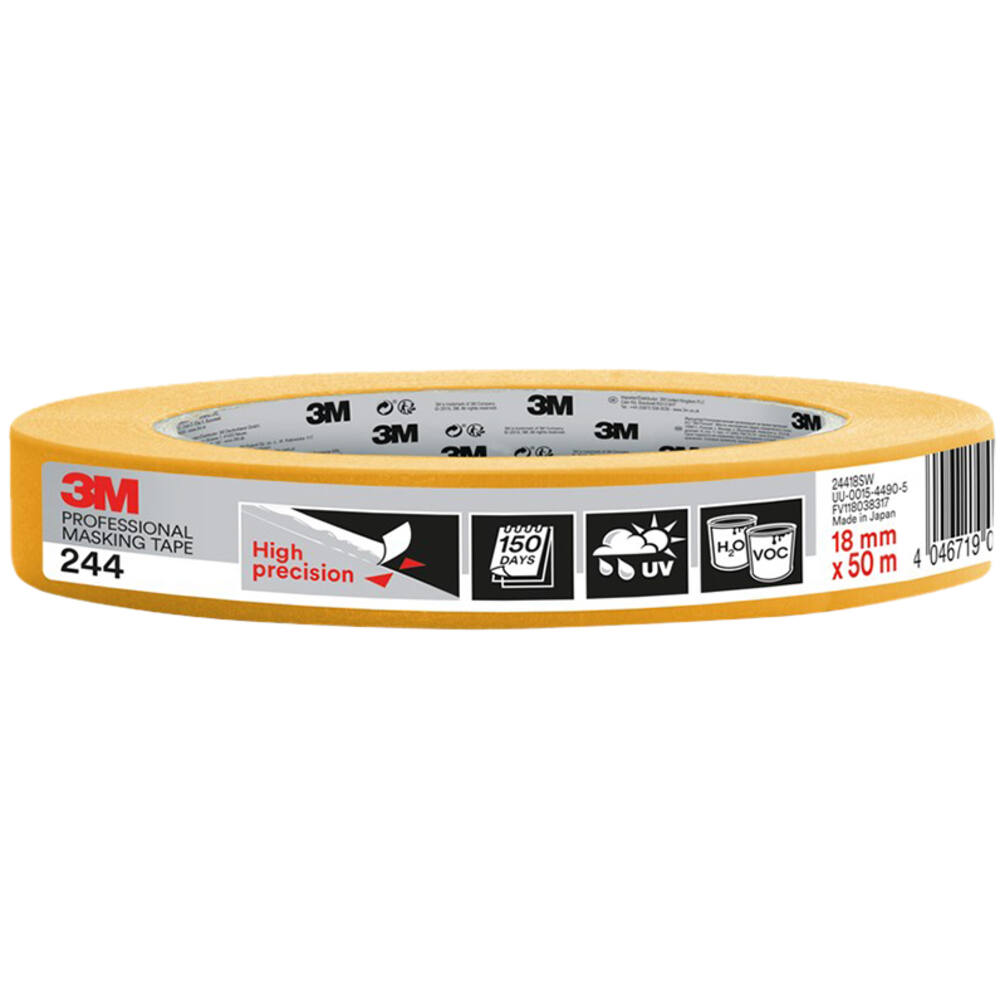 3M Afplaktape, 24418SW, Verschillende oppervlakken, 18 mm x 50 m, 1 rol - 100% PEFC SGSCH-PEFC-COC-110078