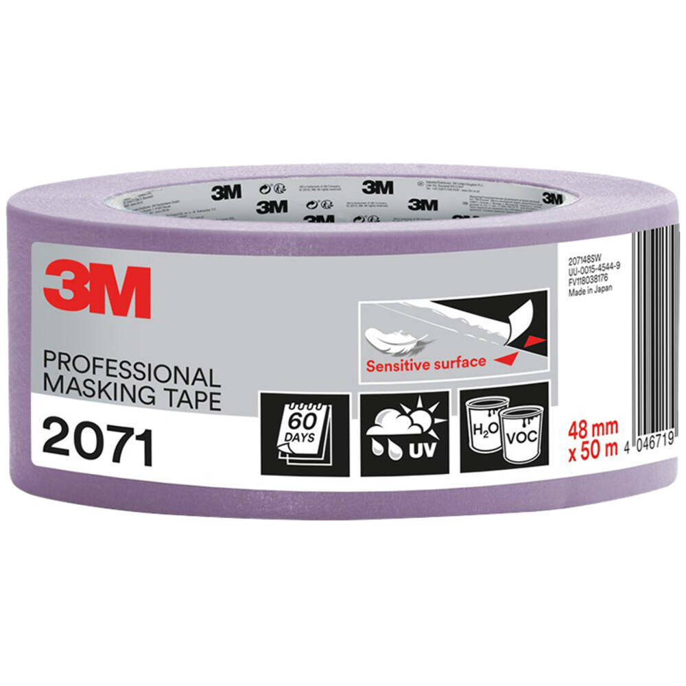 3M Afplaktape, 207148SW, Gevoelige oppervlakken, 48 mm x 50 m, 1 rol - 70% PEFC SGSCH-PEFC-COC-110078