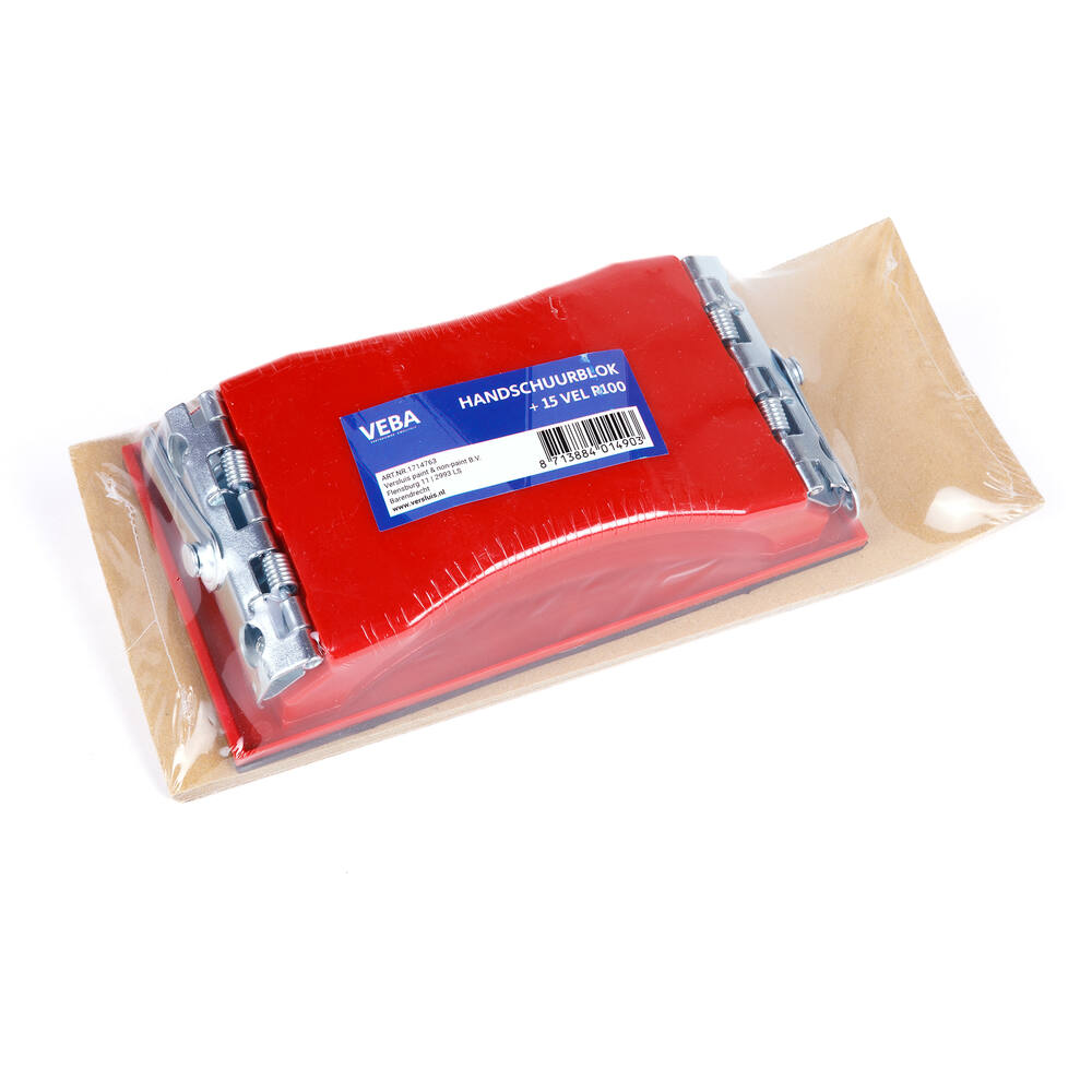 VEBA Handschuurblok Met 15 st Schuurvel P100