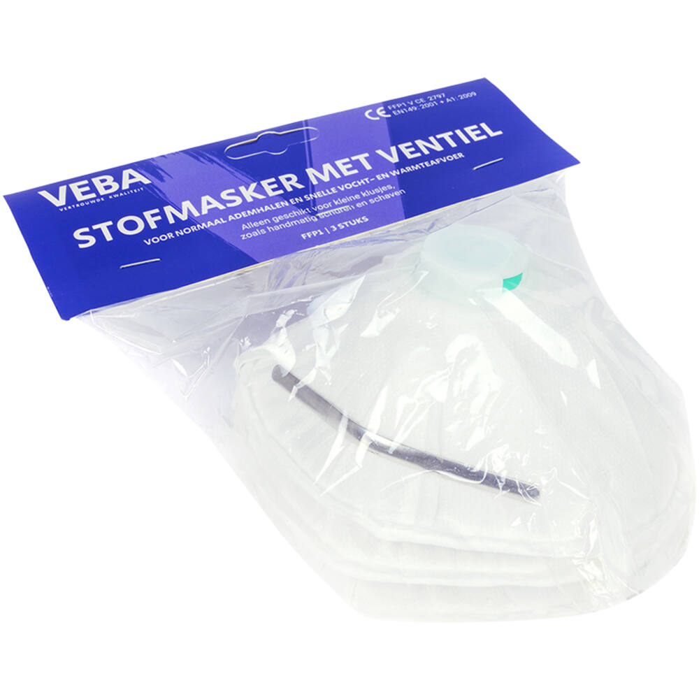 VEBA Mondkapje/Stofmaskers + Ventiel 3 st