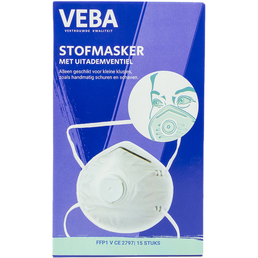 VEBA Mondkapjes/Stofmaskers Ffp1 + Ventiel 15 st