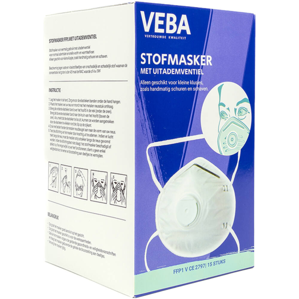 VEBA Mondkapjes/Stofmaskers Ffp1 + Ventiel 15 st