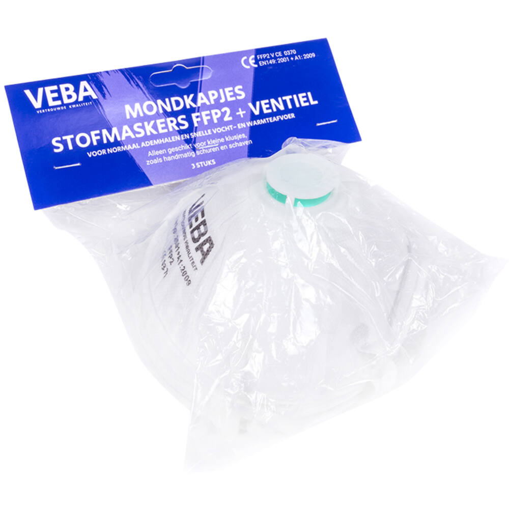 VEBA Mondkapjes/Stofmaskers FFP2 + Ventiel 3 st
