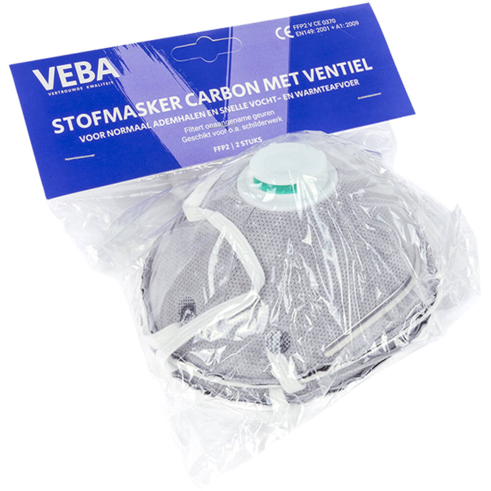 VEBA Mondkapjes/Stofmaskers FFP2 Tegen Geur + Ventiel 2 st