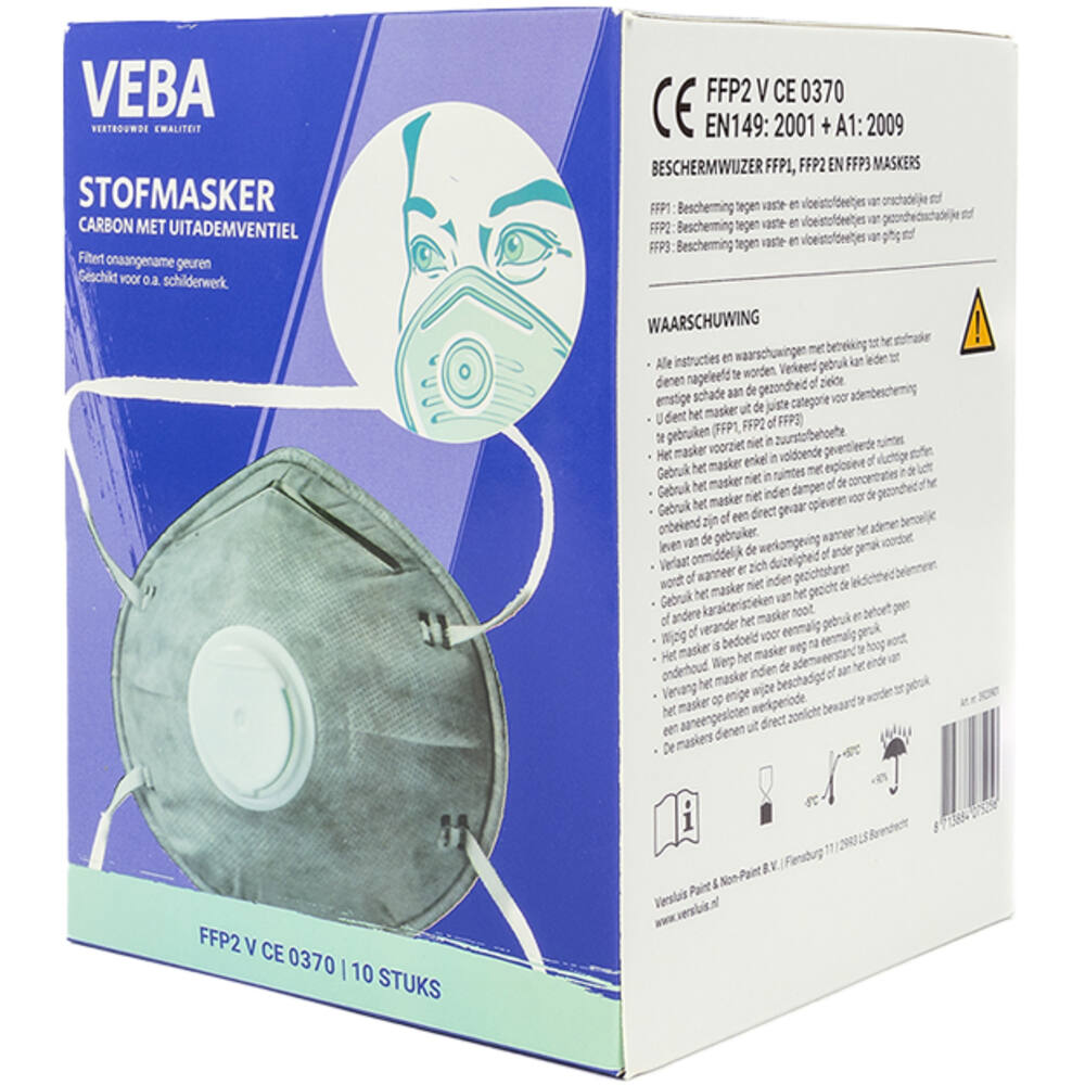 VEBA Mondkapjes/Stofmaskers FFP2 Tegen Geur + Ventiel 10 st