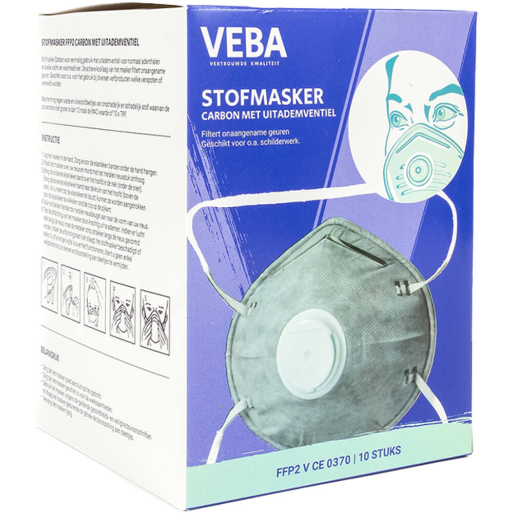 VEBA Mondkapjes/Stofmaskers FFP2 Tegen Geur + Ventiel 10 st