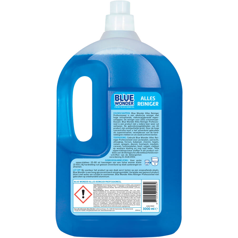 Blue Wonder Professioneel AllesReiniger Dop 3 L