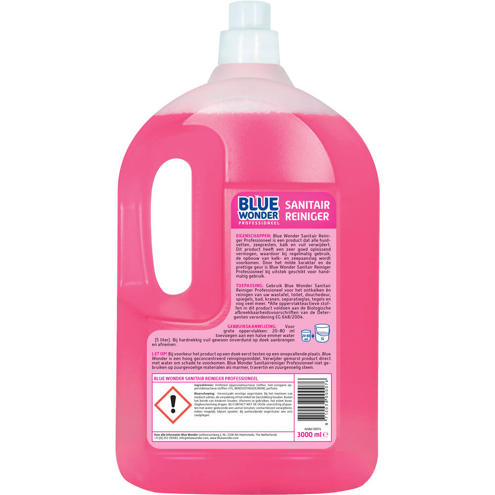 Blue Wonder Professioneel Sanitair-Reiniger Dop 3 L