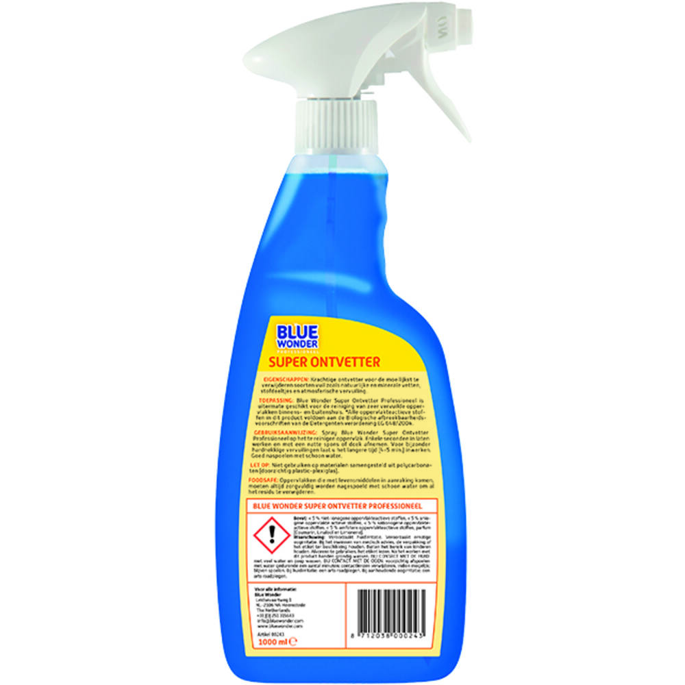 Blue Wonder Professioneel Superontvetter Spray 1 L
