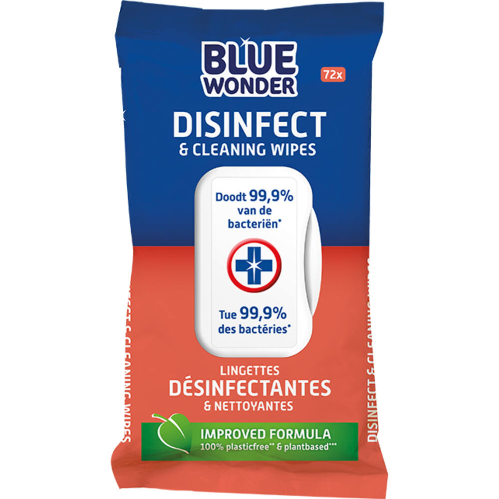 Blue Wonder Desinfectie & Cleaning Wipes 72x1 st
