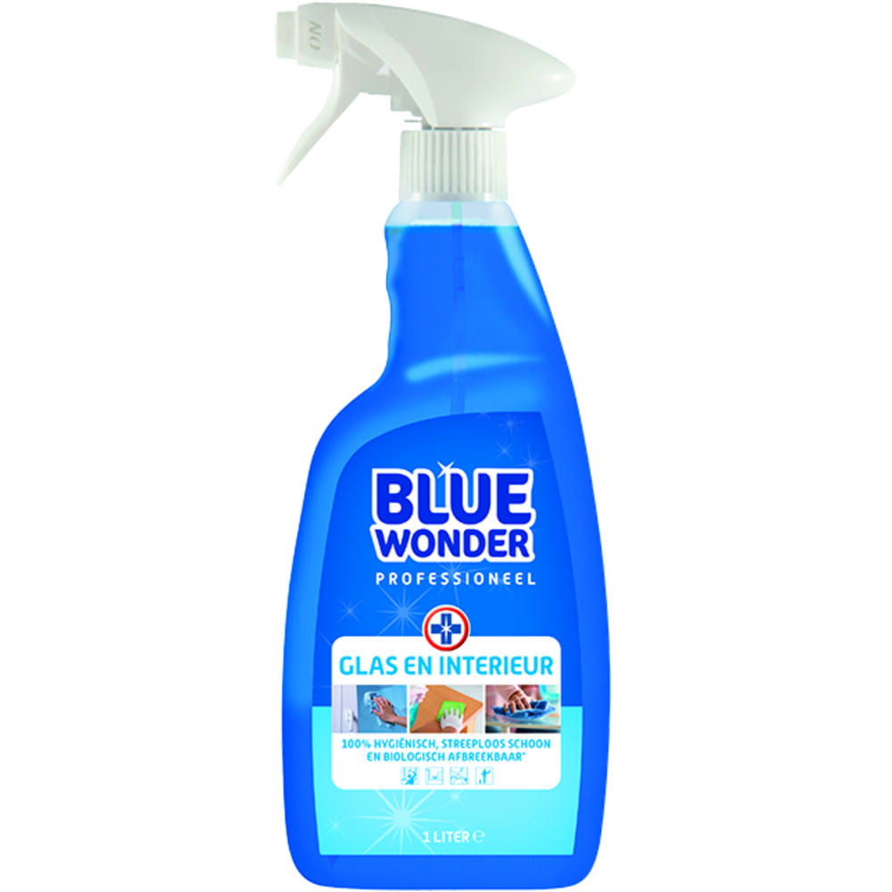 Blue Wonder Professioneel Glas En Interieur-Reiniger Spray 1 L