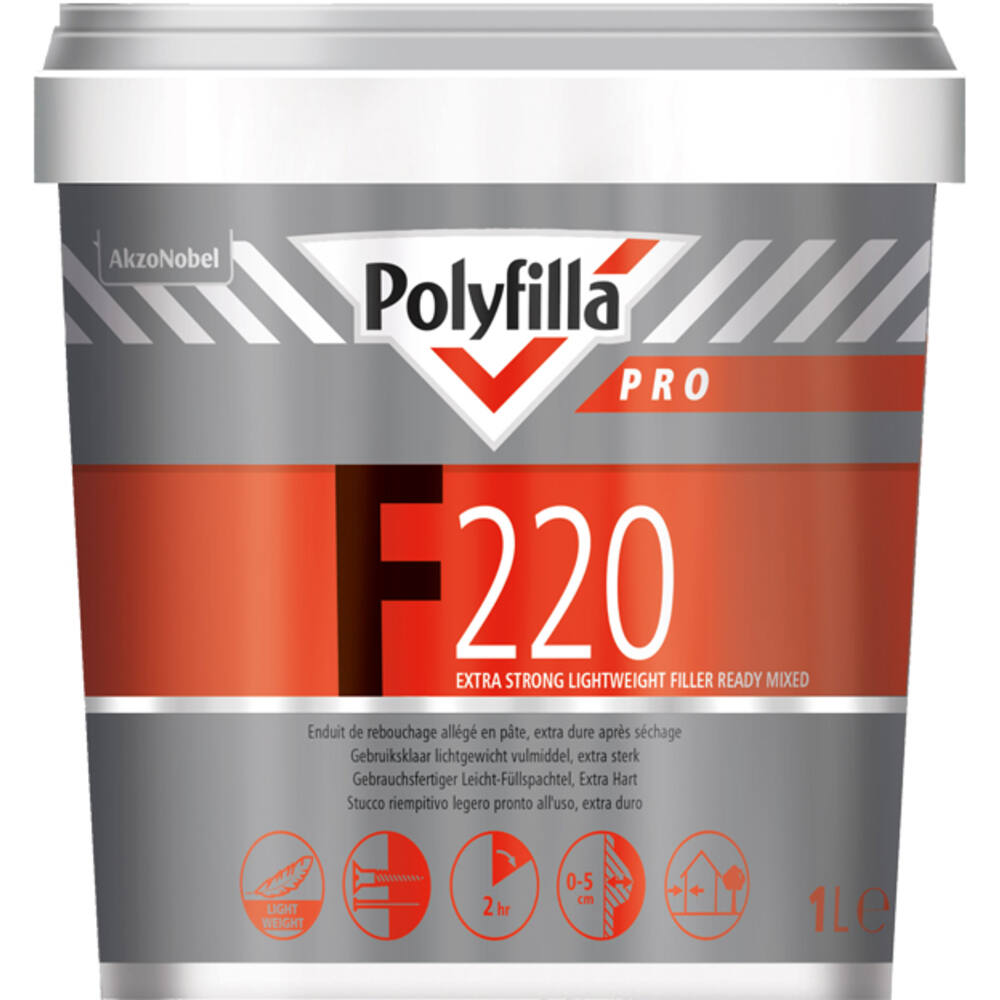 Polyfilla Pro F220 Extra Sterk Lichtgewicht Vulmiddel 1 L