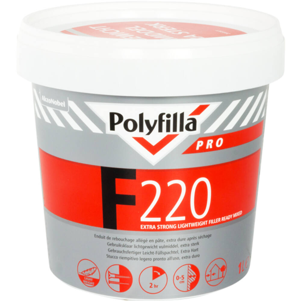 Polyfilla Pro F220 Extra Sterk Lichtgewicht Vulmiddel 1 L