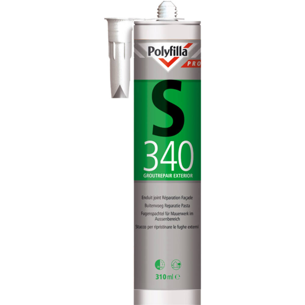 Polyfilla Pro S340 Buitenvoeg Reparatiepasta Grijs 310 ml