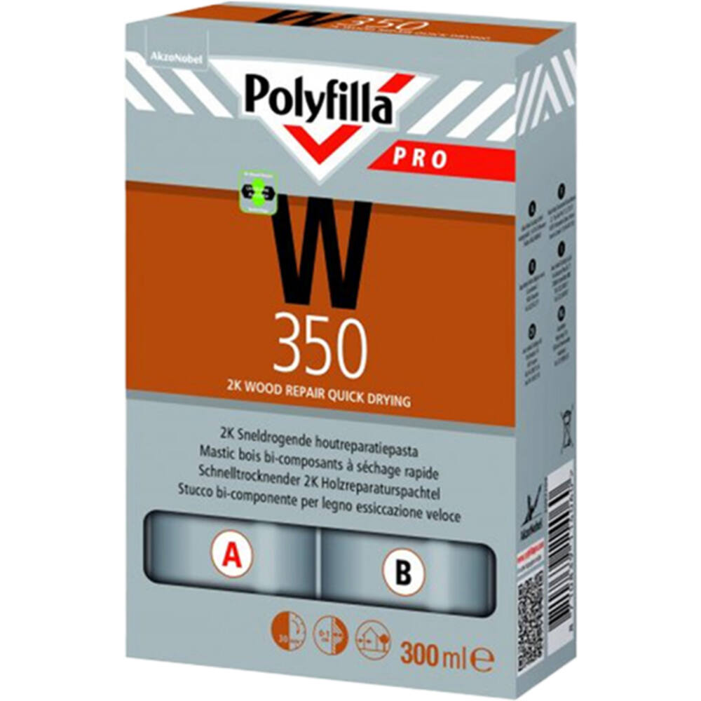 Polyfilla Pro W350 Sneldrogende Houtreparatie (2x300 ml)
