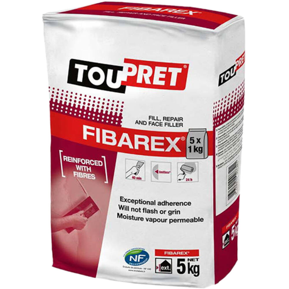 Toupret Polyvalente Buitenplamuur Fibarex 5 kg Voor Gladde Afwerking