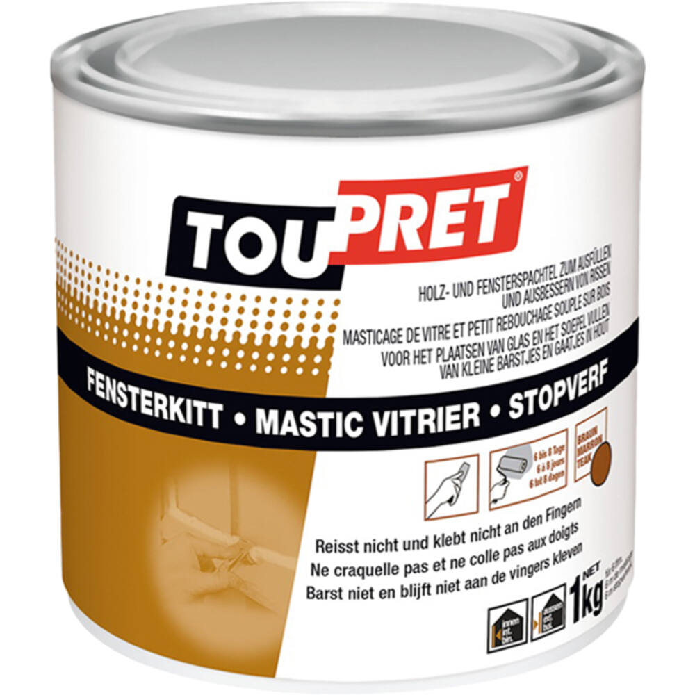 Toupret Stopverf Bruin Blik 1 kg