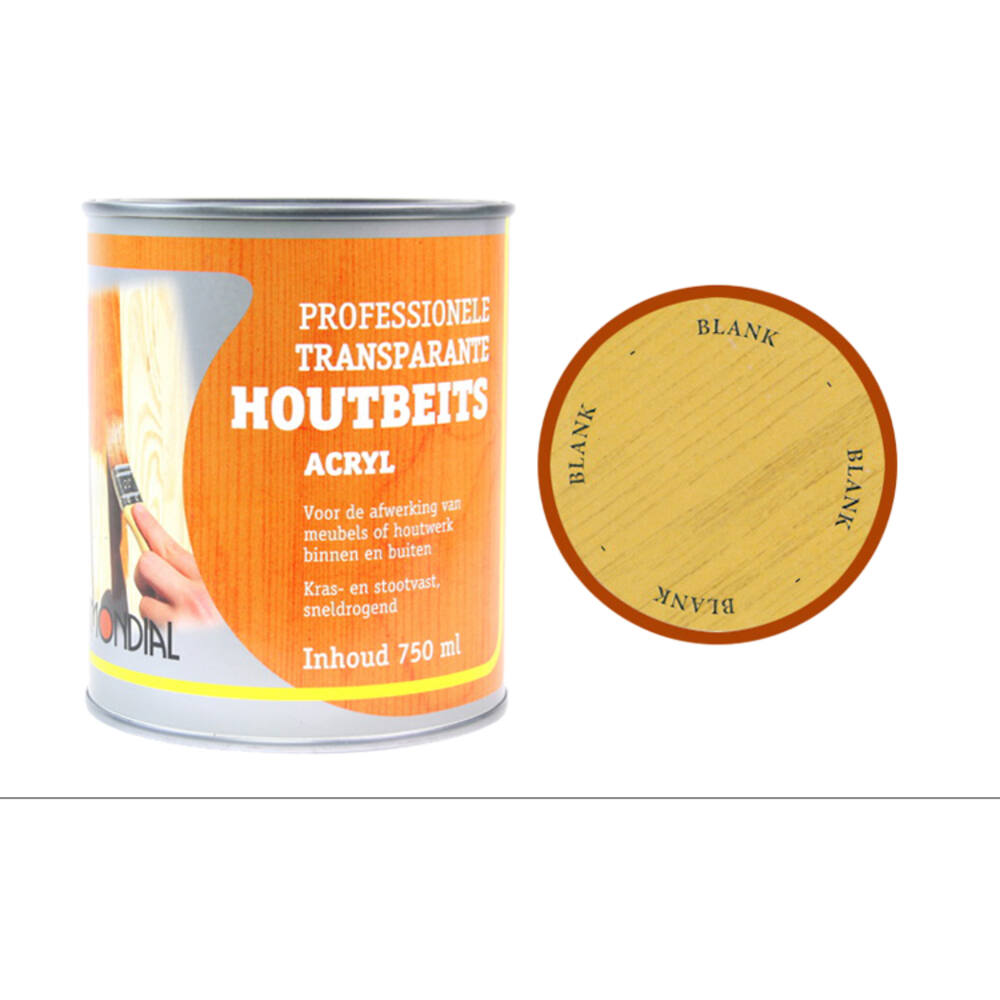 Mondial Transparante Houtbeits Acryl Blank 750 ml