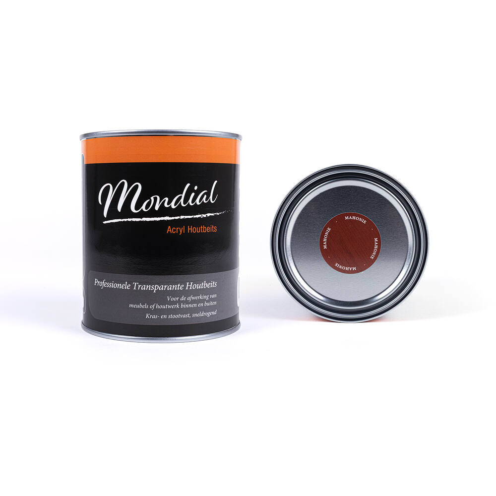 Mondial Transparante Houtbeits Acryl Mahonie 750 ml