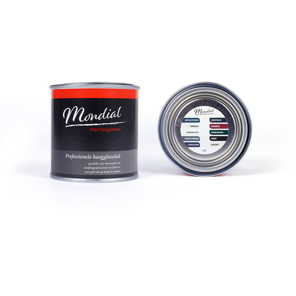 Mondial Hoogglans RAL9016 Wit (Alkyd) 250 ml