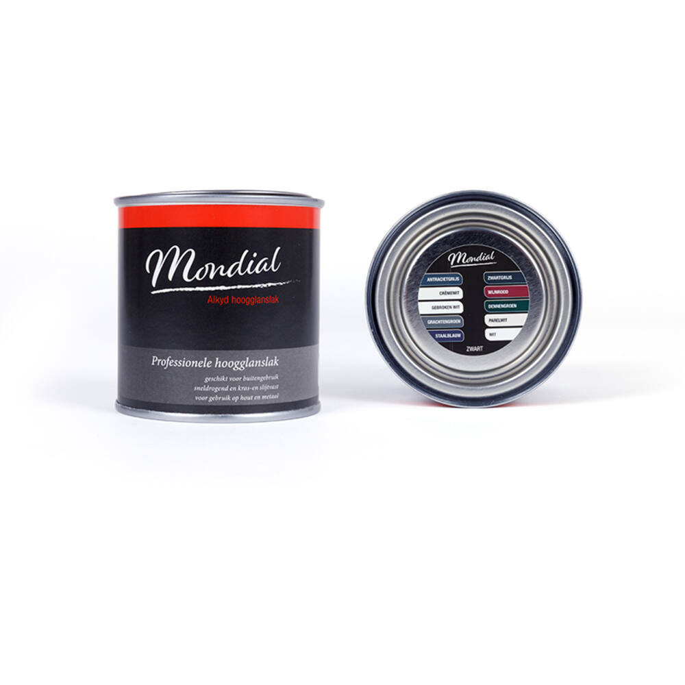 Mondial Hoogglans RAL9005 Zwart (Alkyd) 250 ml