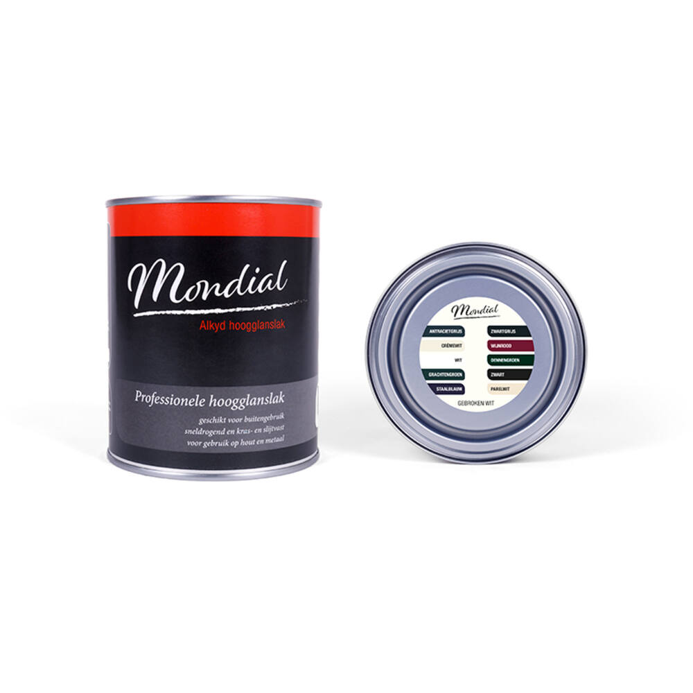 Mondial Hoogglans RAL9010 Gebroken Wit (Alkyd) 750 ml