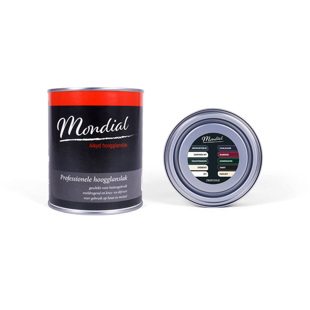 Mondial Hoogglans RAL7021 Zwart Grijs (Alkyd) 750 ml