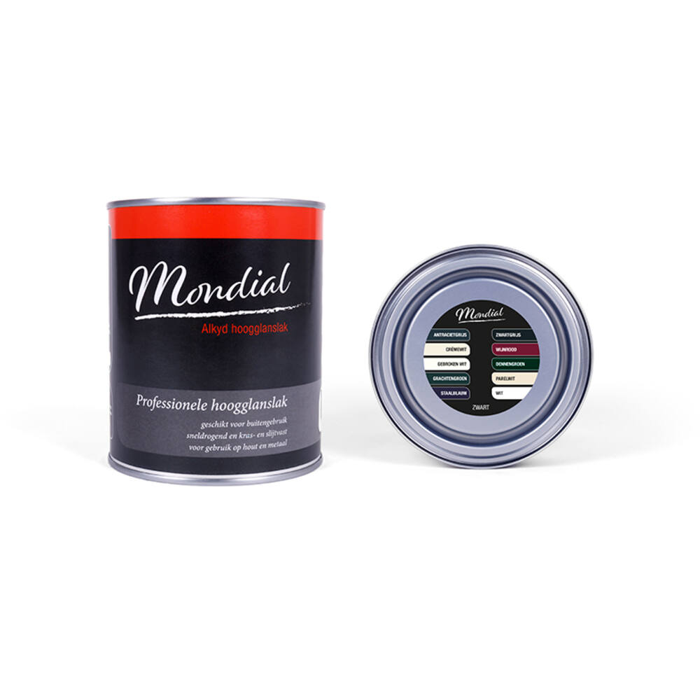Mondial Hoogglans RAL9005 Zwart (Alkyd) 750 ml