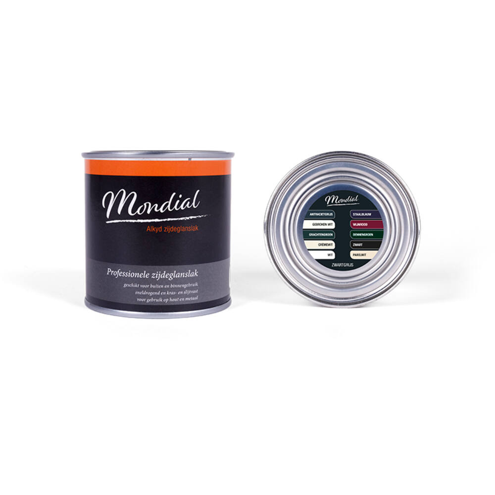 Mondial Zijdeglans Alkyd RAL7021 Zwartgrijs 250 ml