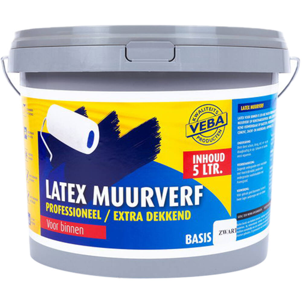 Mondial Latex Muurverf Extra Dekkend Zwart 5 L