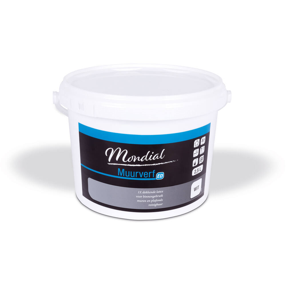 Mondial Latex Muurverf Extra Dekkend Wit 2,5 L