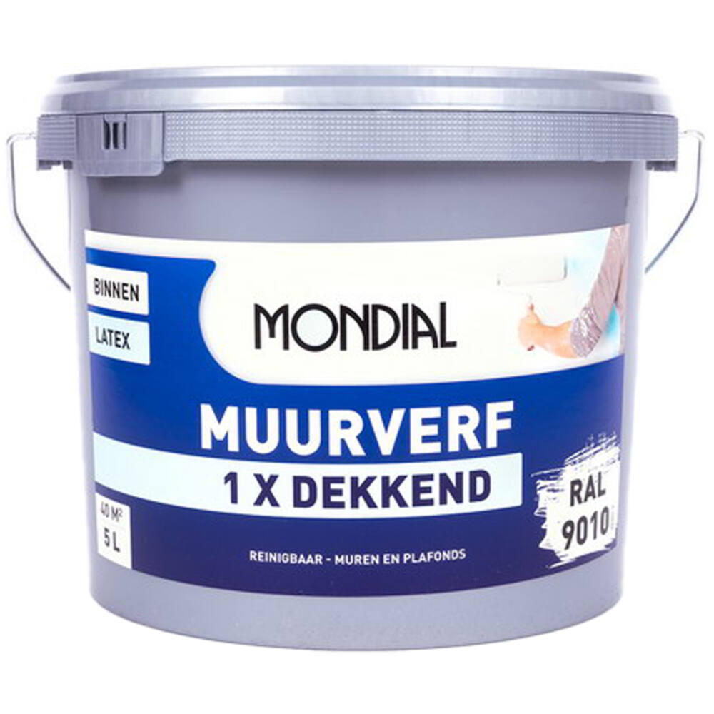 Mondial Latex Muurverf Extra Dekkend RAL9010 5 L
