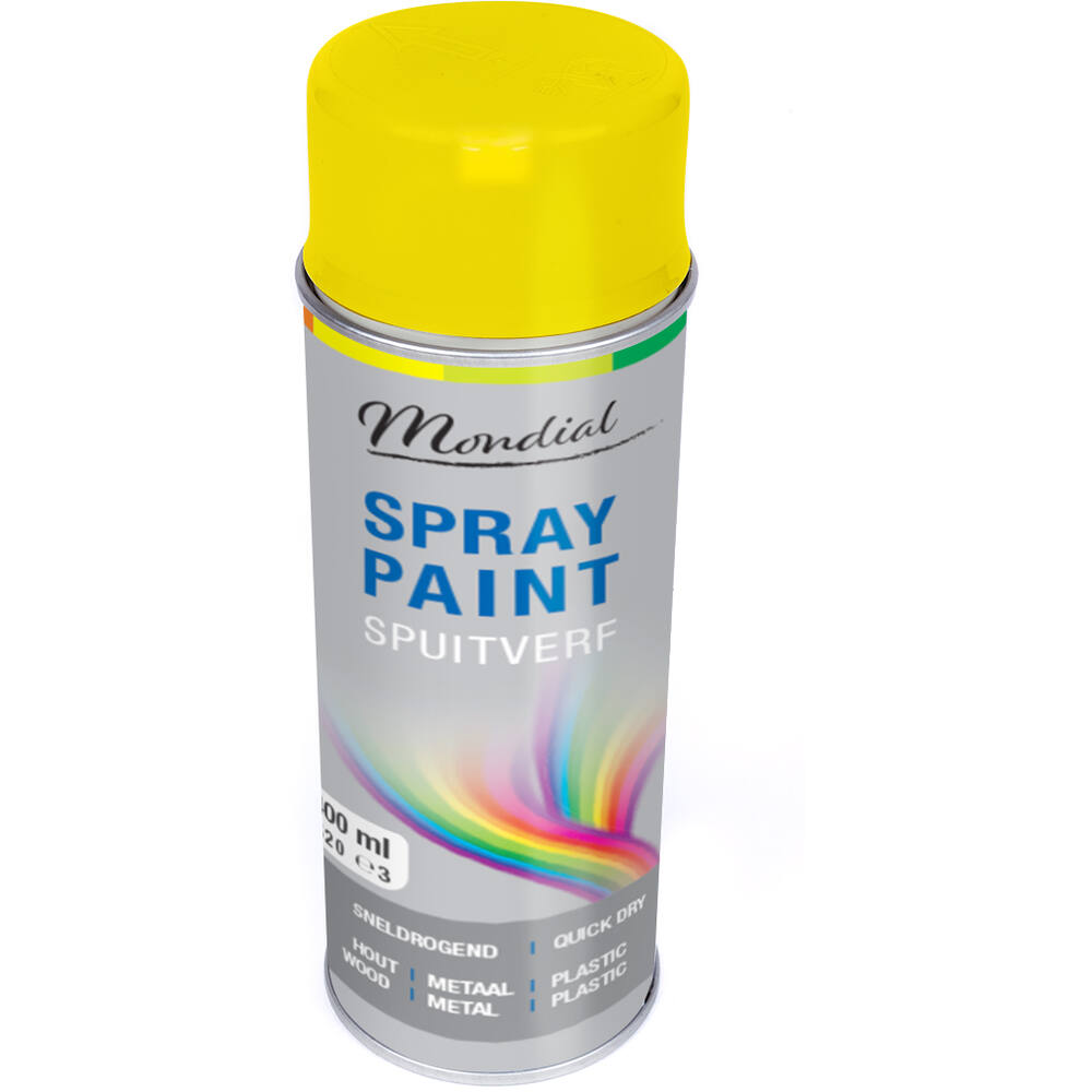 Mondial Spray Paint Ral 1023 Hoogglans Verkeersgeel 400 ml