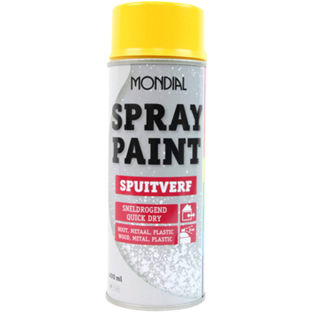 Mondial Spray Paint Ral 1023 Hoogglans Verkeersgeel 400 ml