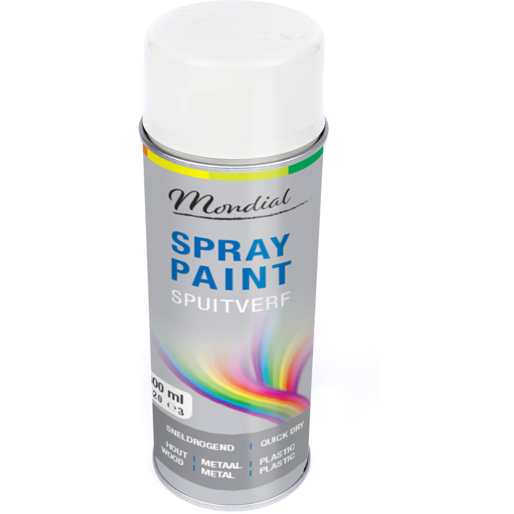 Mondial Spray Paint Ral 9010 Hoogglans Wit 400 ml