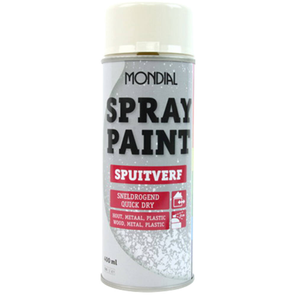 Mondial Spray Paint Ral 1013 Hoogglans Parelwit 400 ml