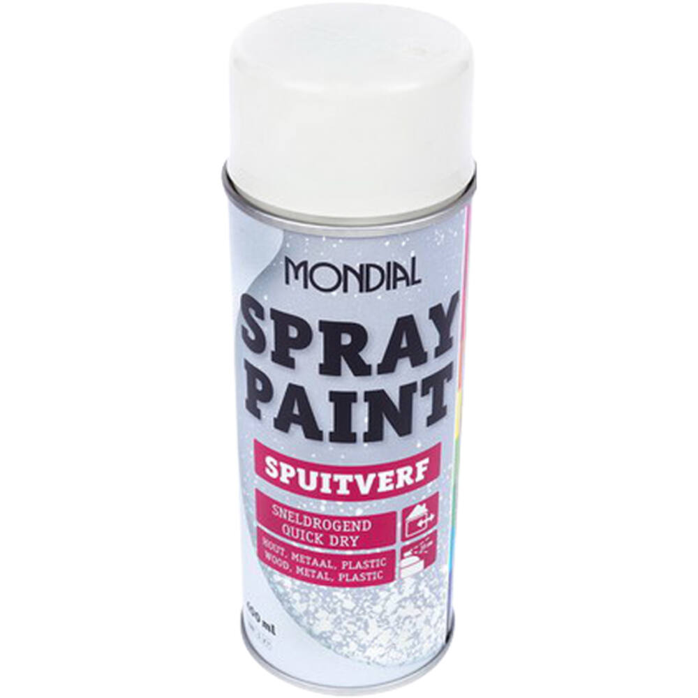 Mondial Spray Paint Ral 9010 Zijdeglans Wit 400 ml