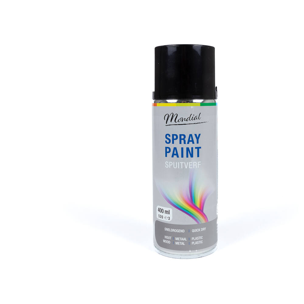 Mondial Spray Paint Ral 9005 Hoogglans Zwart 400 ml