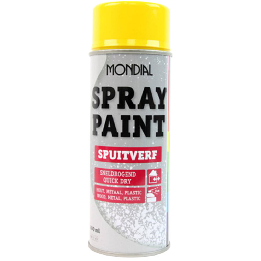 Mondial Spray Paint Ral 1021 Hoogglans Geel 400 ml