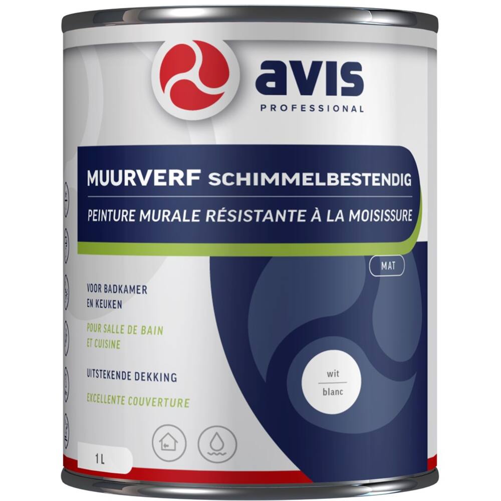 Avis muurverf Anti-Schimmel 1 L