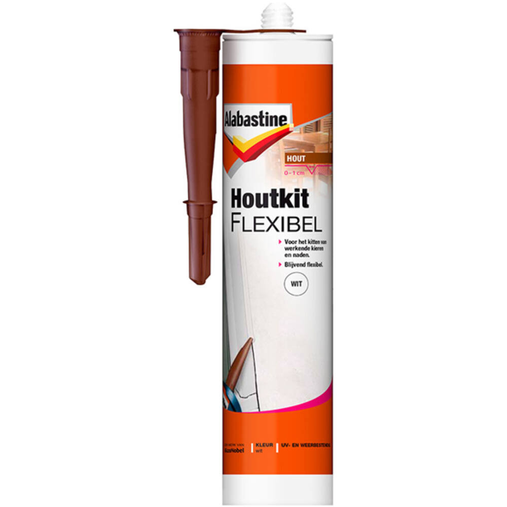 Alabastine Houtkit Flexibel Wit Koker 300 ml