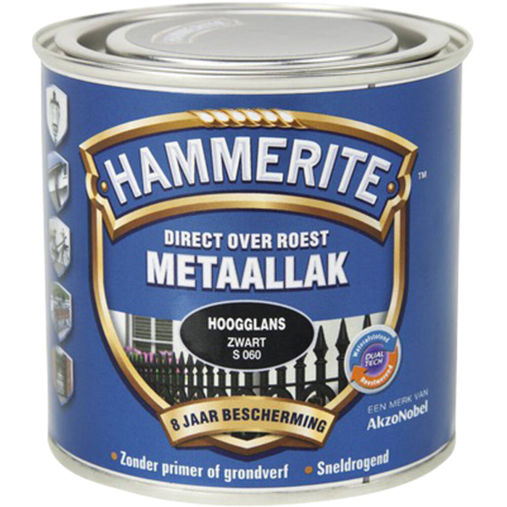 Hammerite Hoogglans Zwart S060 250 ml