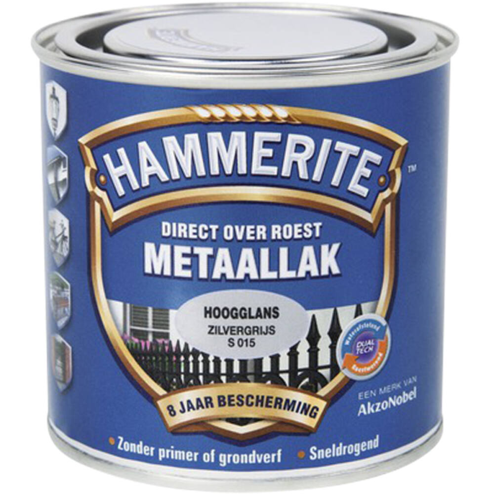Hammerite Hoogglans Zilver Grijs S015 250 ml