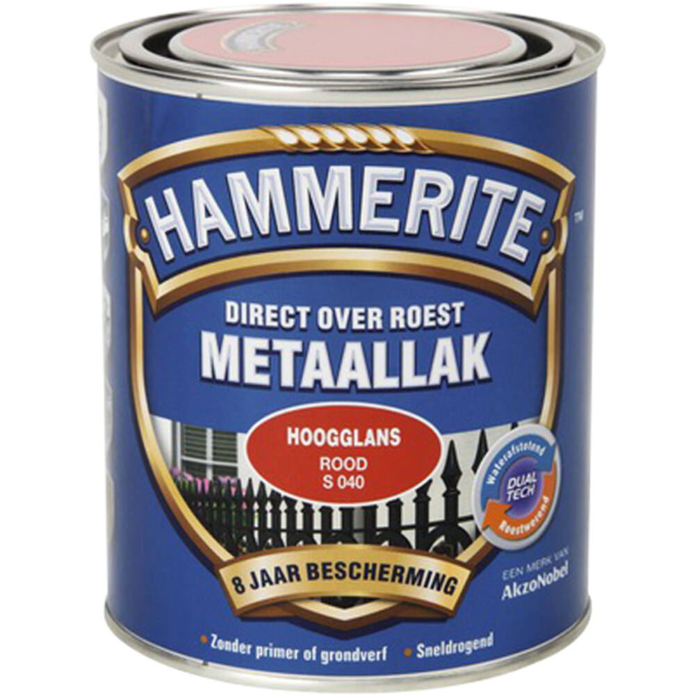 Hammerite Hoogglans Rood S040 750 ml