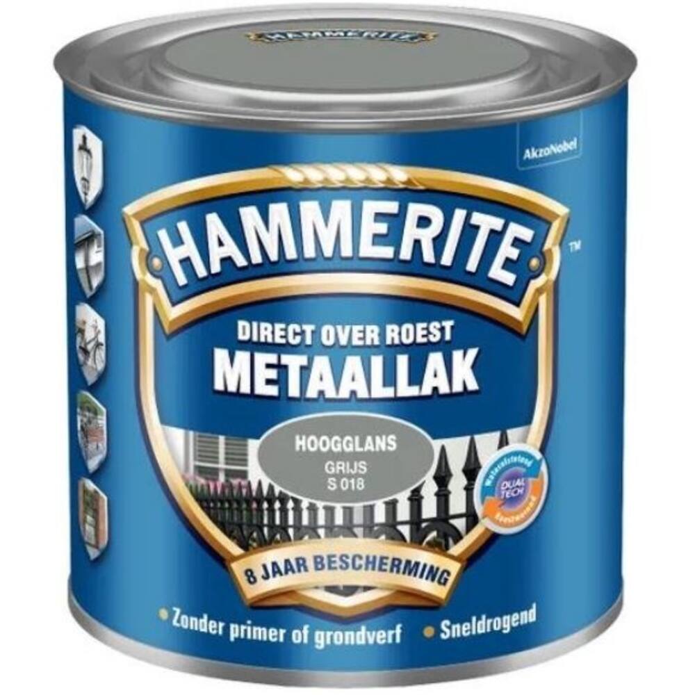 Hammerite Hoogglans Grijs S018 250 ml