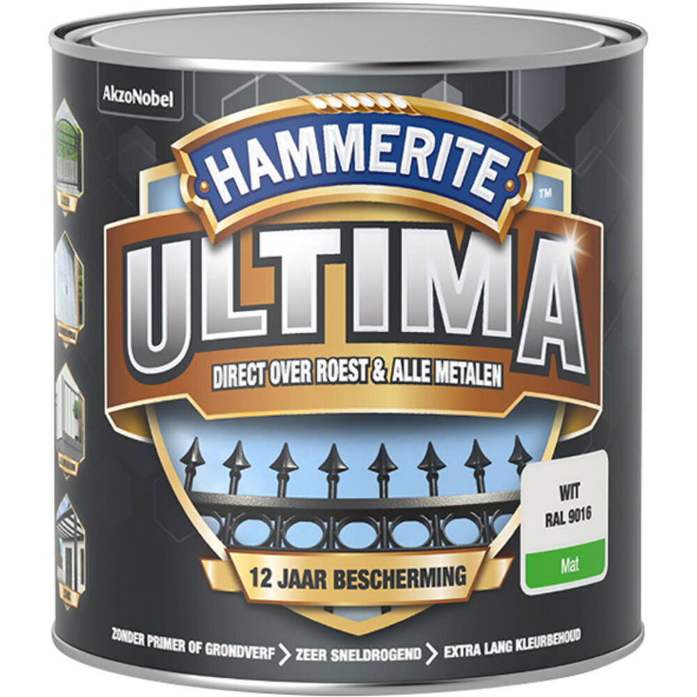 Hammerite Ultima Mat Wit RAL9016 250 ml